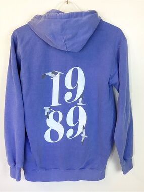 Girl Tribe 1989 Taylor Swift 2-Sided Pullover Hoodie Comfort Colors - Blue - S